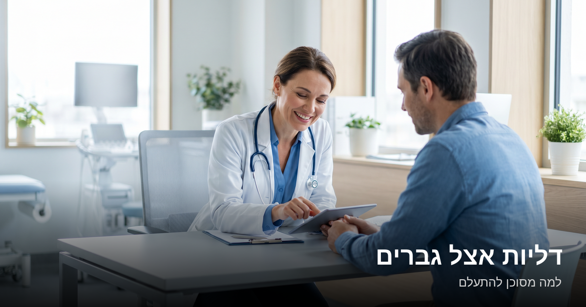 Read more about the article דליות אצל גברים — למה גברים מתעלמים מהבעיה ומה הסיכונים